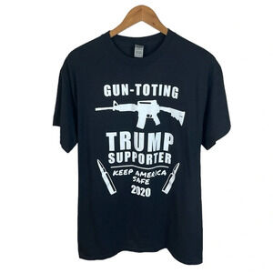TS266 Mens Gildan Dry Blend TRUMP Supporter AR Toting Political T Shirt L